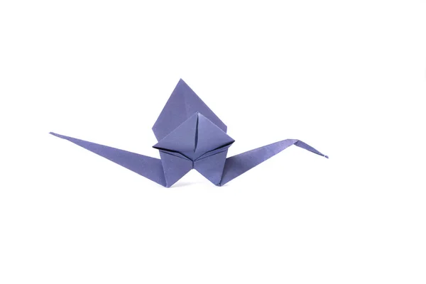 Origami Żuraw Białym — Zdjęcie stockowe