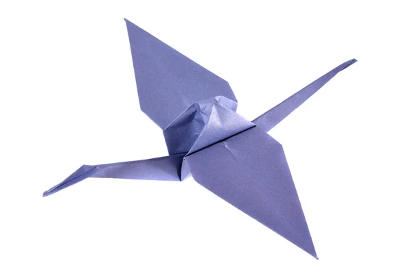 Origami Żuraw Izolowane Białym Tle — Zdjęcie stockowe