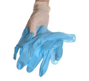 Eldivenli el, beyazdan daha güvenli olması için bir eldiven daha ver.