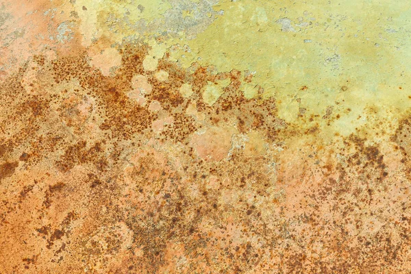 Rusted painted metal wall. Rusty metal background with streaks of rust. The metal surface rusted spots — Stock Photo, Image