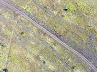 Orman ve alan bir iz hava fotoğrafçılığı ile