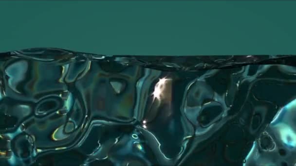 수영장에 있는 순수 한 푸른 물에 빛의 반사가 있습니다. 느린 동작. — 비디오