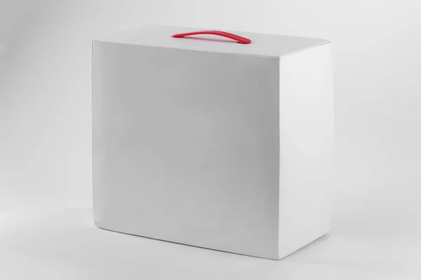 Bílý box s rukojetí — Stock fotografie