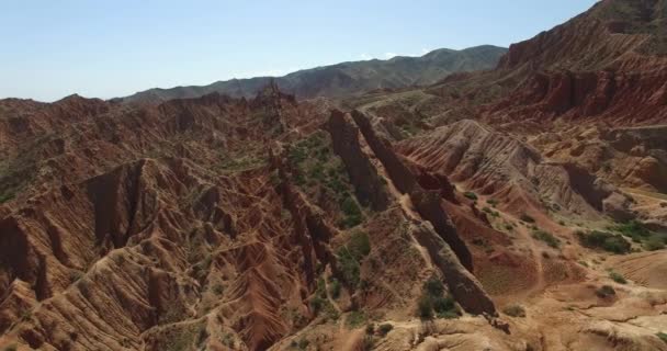 Red mountains, canyon fairy tale — Stock Video