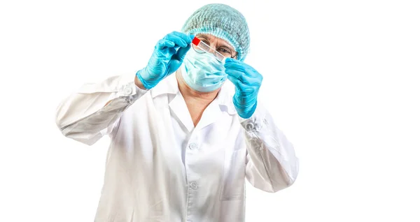 A laboratory assistant with test tube — Stock Photo, Image