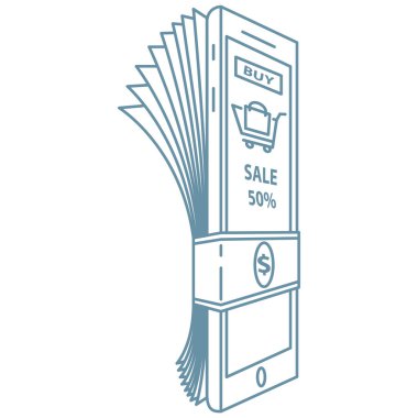 Mobile payment illustration clipart