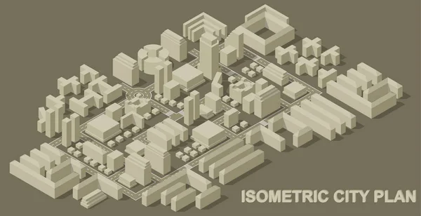 Izometrický plán města — Stockový vektor