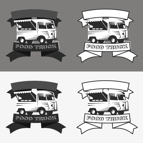 Food truck logo set — Stock Vector