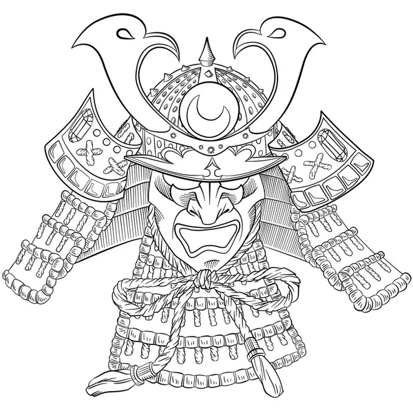 Mascara Samurai Japón — Vector de stock