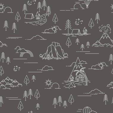 Yürüyüş ve peyzaj elemanları ile desen