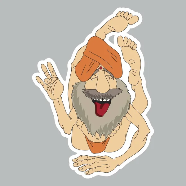 Grappige Yogi sticker — Stockvector