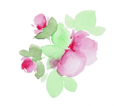 Bir buket suluboya çiçek.