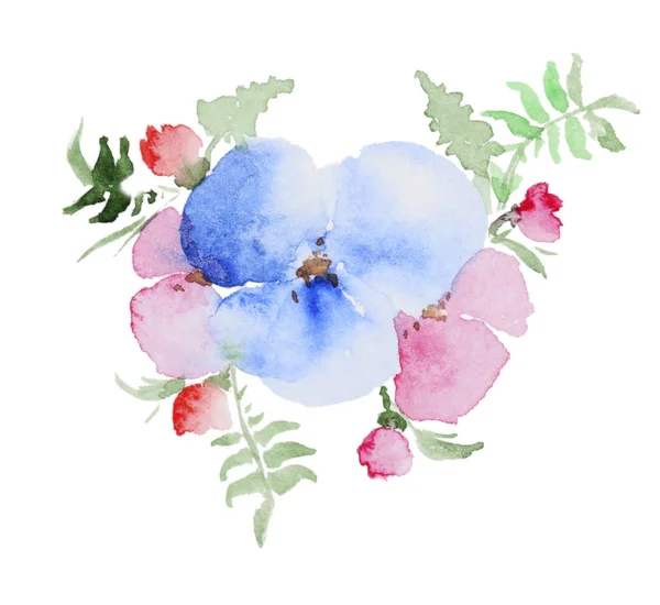 Buquê de flores aquarela — Fotografia de Stock