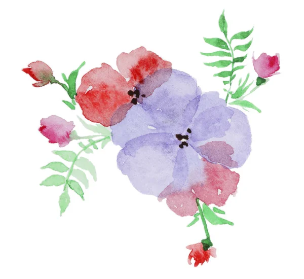 Buquê de flores aquarela — Fotografia de Stock