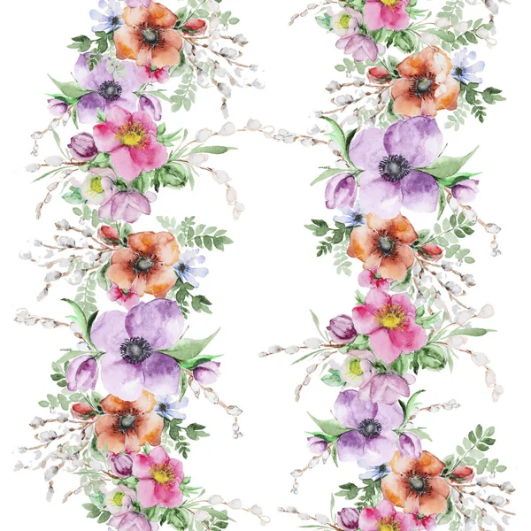 수채화 꽃 인쇄 — 스톡 사진