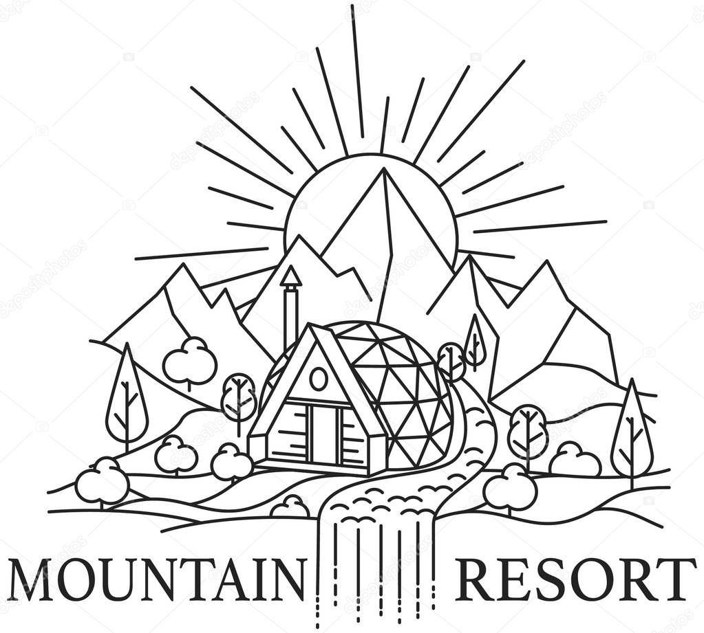 mountain landscape with Dome house