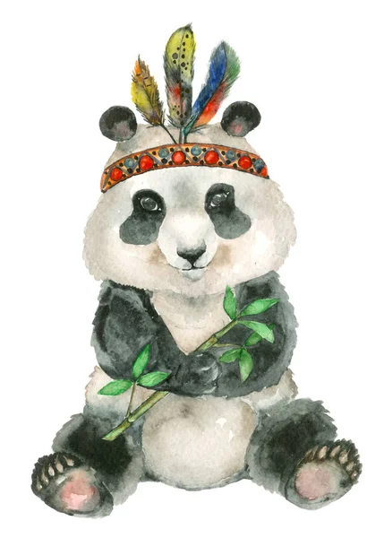 watercolor sitting panda