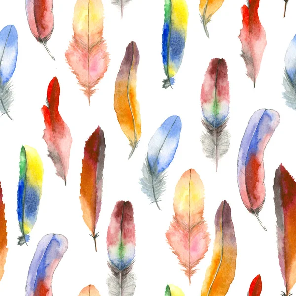 Watercolor feather pattern