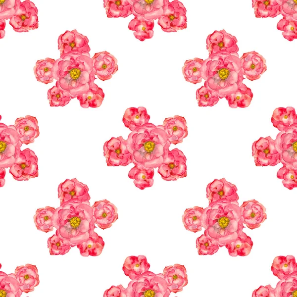 バラの水彩画のシームレス パターン — ストック写真
