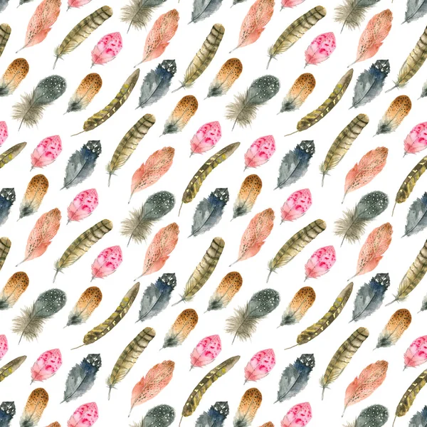 Watercolor feather pattern