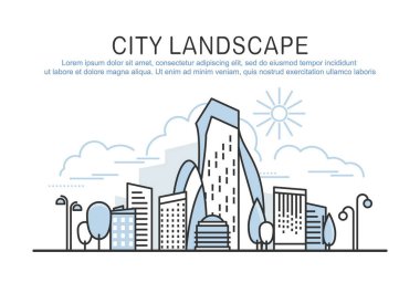 Şehir manzara şablonu metin ile