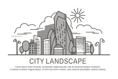 Şehir manzara şablonu metin ile