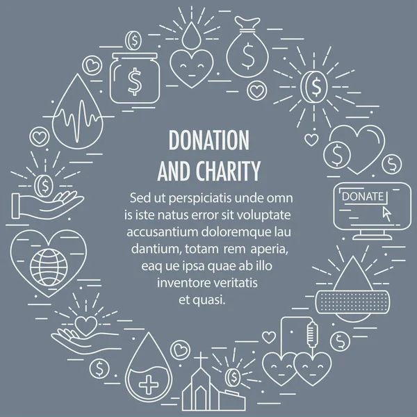 Plantilla círculo de donación — Vector de stock