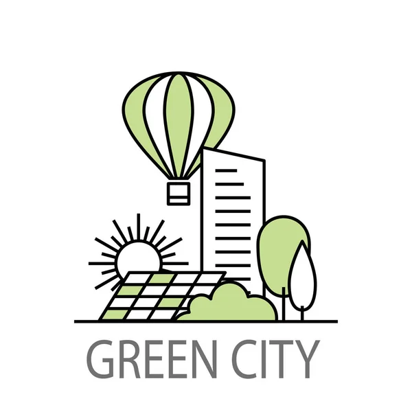 Bannière de ville verte — Image vectorielle