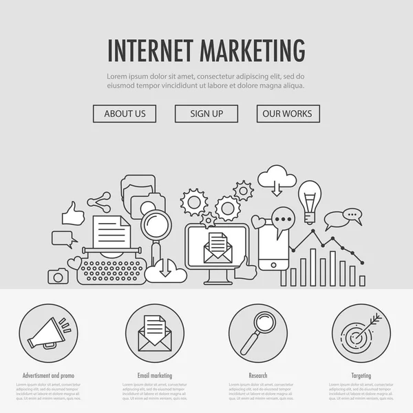 Internet Marketing atterraggio — Vettoriale Stock