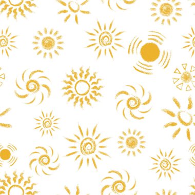 Elle çizilmiş Seamless Modeli Güneş tebeşir