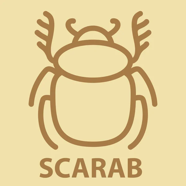 Skarabäus-Ikone im linearen Stil — Stockvektor
