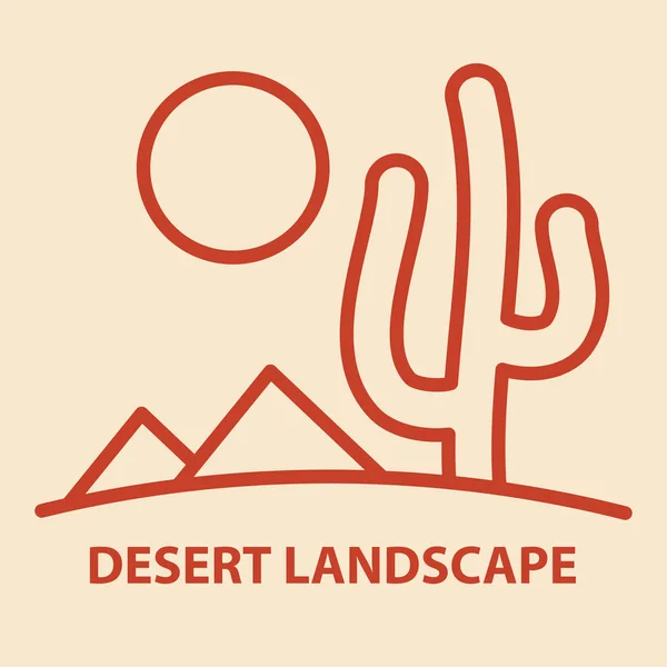 砂漠の風景バナー — ストックベクタ