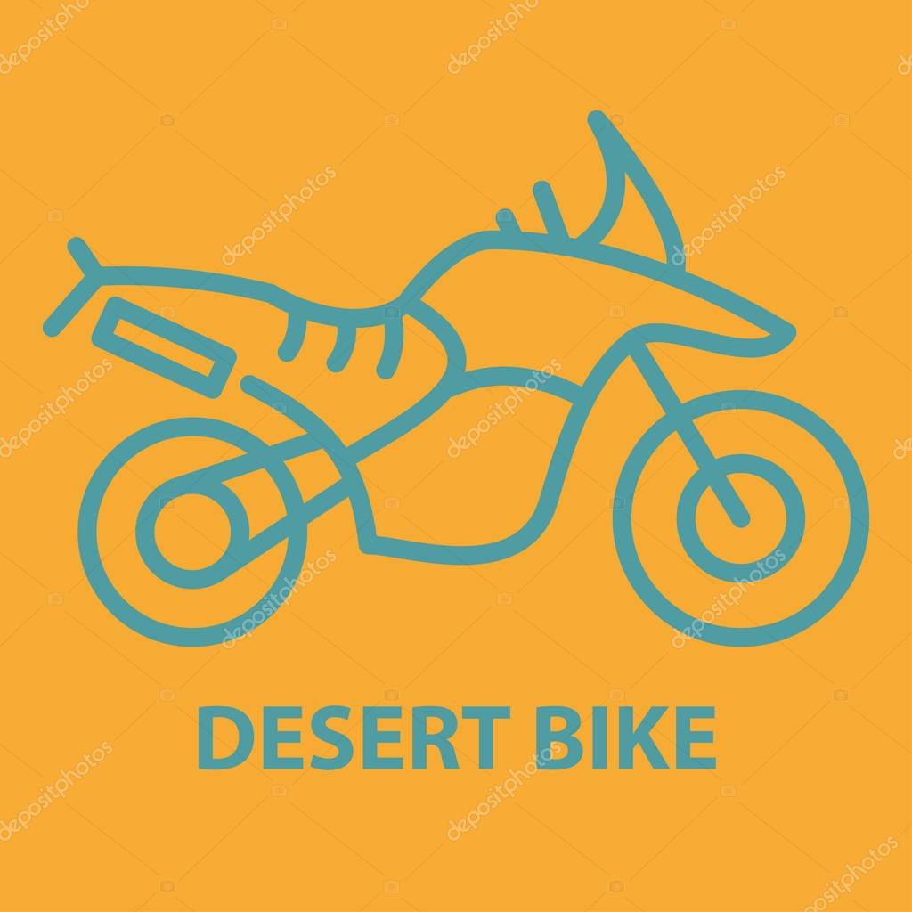 Bike icon in linear style. Offroad bike logo template. Vector illustration.