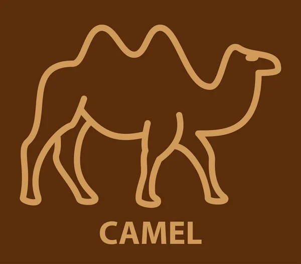 Kamel ikonen i linjär stil — Stock vektor