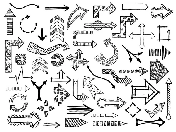 Coleção de setas doodle — Vetor de Stock