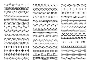 Elle çizilmiş dekoratif fırçalar