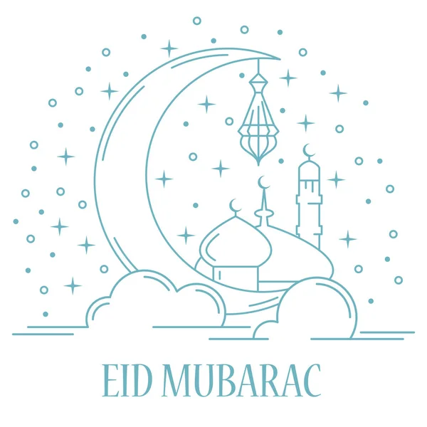 Tarjeta eid mubarak — Archivo Imágenes Vectoriales