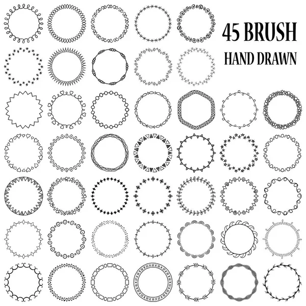 Hand drawn decorative brushes — Stock Vector