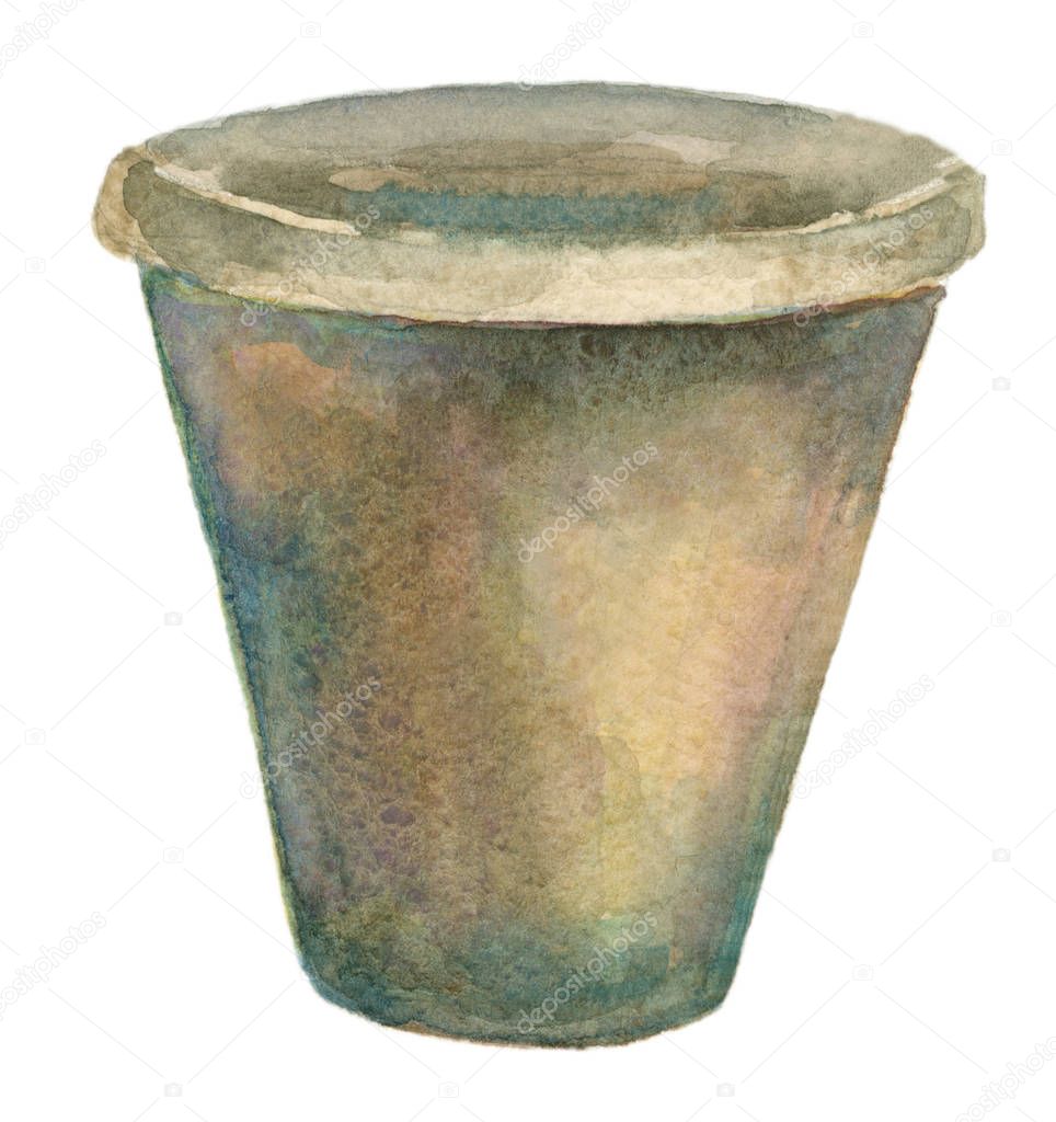 Watercolor Empty pot