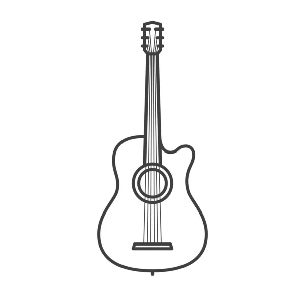 Klassisk gitarr med strängar — Stock vektor
