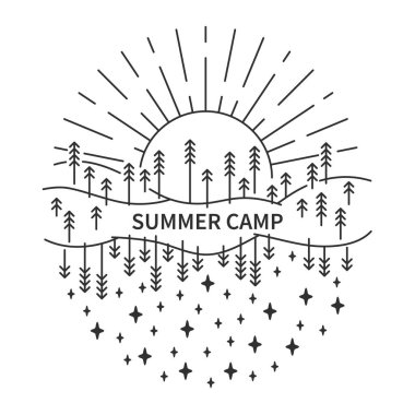 Düz çizgi tarzı seyahat afişi