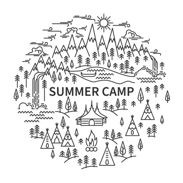 Bannière pour camping — Image vectorielle