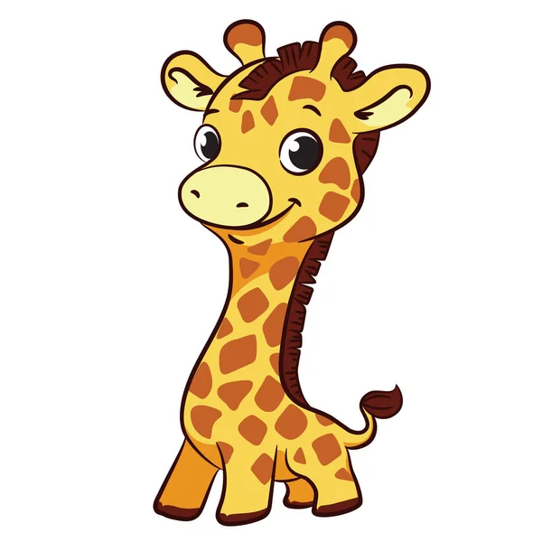 Illustration of little cute giraffe on white background — Stock Vector