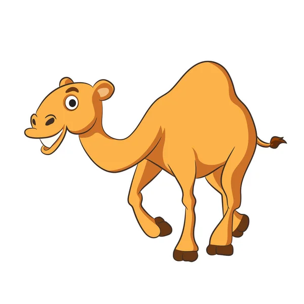 Illustration Cute Funny Camel Vector Illustration Whitw Background — Stock Vector