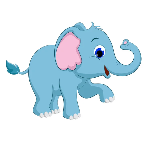 Cute baby elephant cartoon Vector illustration on white background — Stock Vector