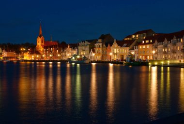 Night view on the Sonderborg.  clipart