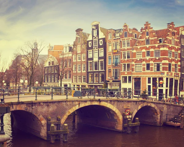 Kanál Prinsengracht, Amsterdam, Nizozemsko. Stock Snímky