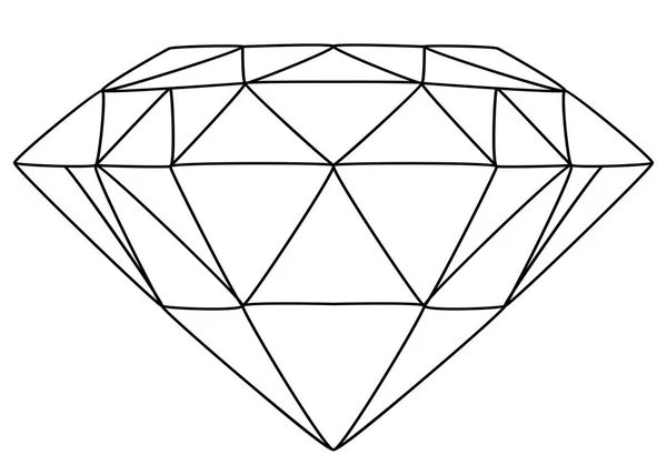 Diamant lijntekening. — Stockvector