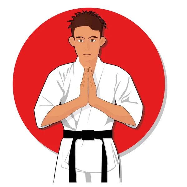 Karate Martial Arts Vektor Cliparts Cartoon — Stockvektor
