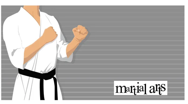 Karate martial arts  vector clipart cartoon.